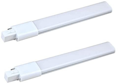 Hperu 2 tubi luminosi G23 LED PL 12 W, 6000 K bianco freddo in alluminio plug-in lampada a 2 pin CA 85-265 V, sostituzione fluorescente
