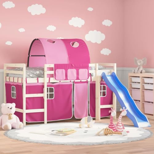 Genérico Cortinas para Camas Altas con túnel poliéster Rosa,Mobiliario,Camas y Accesorios,Accesorios para Camas y somieres-835918