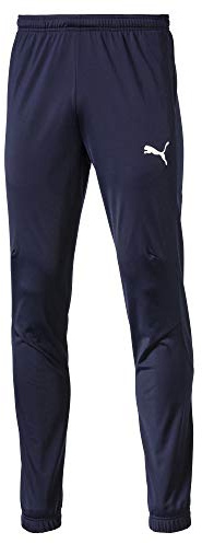 PUMA Homme Pantalon de Jogging, Décontracté, Polyester, Bleu (Peacoat/Puma Blanc), 48-50