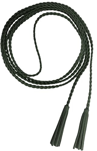 Nanxson dam midjebälte vävda tofsar kedjebälte läderbälte, Army Green, XL