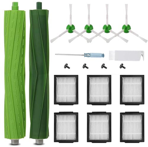 FHzytg 18 Stück Bürsten Ersatzteile für iRobot e/i/j Serie, Ersatz Zubehör für iRobot Roomba i7 i7+ i3 i3+ i4 i4+ i6 i6+ i8 i8+ j7 E5 E6 E7 Staubsauger Roboter
