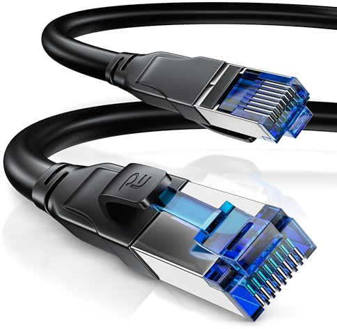 CSL - 5m Netzwerkkabel CAT 8 - LAN Kabel Patchkabel - CAT8.1 High Speed Gigabit Ethernet Cable - 40 Gbits - S/FTP PIMF - RJ45 Stecker - Cat6 Cat7 Cat8 komp - 5 Meter - schwarz