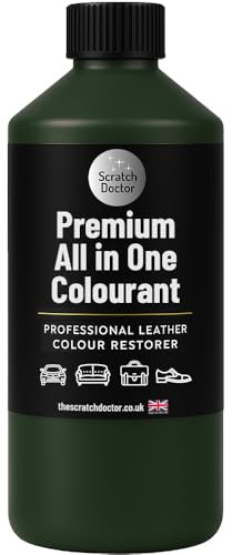 Scratch Doctor All in One Leder-Farbstoff für Sofas, Autositze, Schuhe (Dunkelgrün, 500 ml)