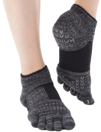 Knitido Plus Umi Calcetines Antideslizantes con Soporte del Arco, Talla:43-46, Color:negro (09)