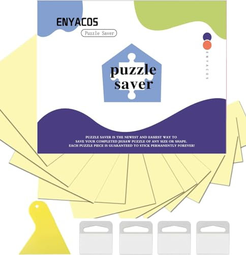 ENYACOS Puzzle Saver Peel & Stick Lot de 16 feuilles de papier adhésif pour grands puzzles, conservation de 2 puzzles de 1000 pièces
