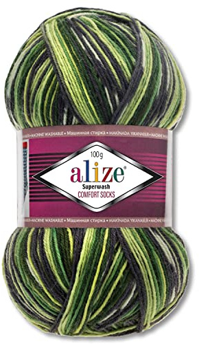 Wohnkult Alize Superwash Comfort 2696 - Ovillo de lana para calcetines, 100 g, 33 colores a elegir