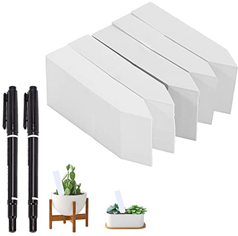 Lot de 500 étiquettes pour plantes - Étiquettes à emboîter - Étiquettes pour plantes de jardin - Résistantes aux intempéries - Avec 2 feutres noirs