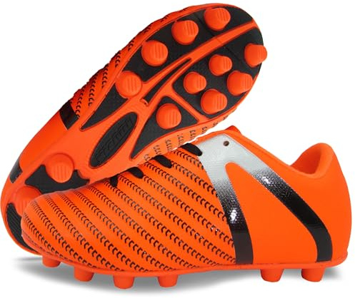 VIZARI Firm Ground Football Boots for Kids Boys & Girls | Durable Lightweight Soccer Shoes with Rubber Studs | FG Cleats for Outdoor Play