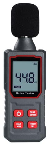 Dezibel-Messgerät Schallpegelmesser 30-130dB Handheld-Schallpegelmesser mit kapazitivem Mikrofonsensor HD-Hintergrundbeleuchtungsanzeige Lärmmesser Dezibelüberwachungstester