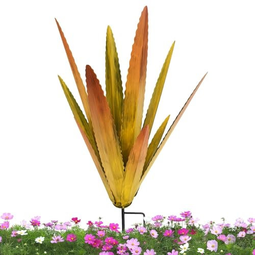 Planta Decoración del Hogar Figuras Decoración Al Aire Libre,Plantas Agave Metal,Tequila Rustic Sculpture Agave,Arte De Metal,jardín Escultura De Metal De Metal Figuras De Planta,Estacas Decor