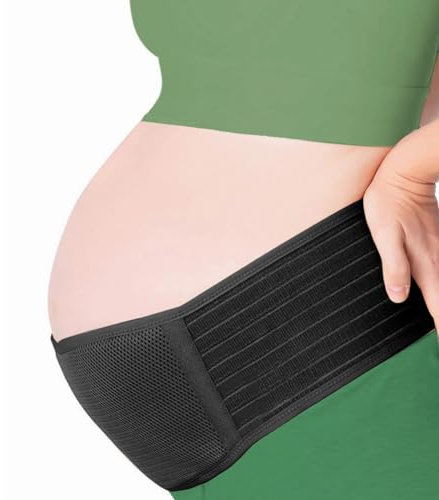 DOEOMK Bauchband Schwangerschaft, schwangerschaftsgürtel, Bauchstütze Schwangerschaft, Schwangerschaftsgurt Auto,Weicher und atmungsaktiver schwangerschaftsgürtel - Stützt Taille (Schwarz)