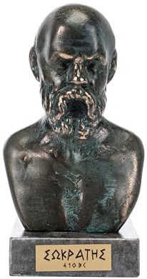 Socrate - Busto in bronzo con base in marmo, 13,5 cm
