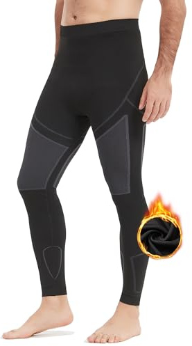 Nooyme Calzamaglia Termica Uomo Pantaloni Compressione Traspiranti Asciugatura Rapida per Sci Ciclismo Corsa Allenamento