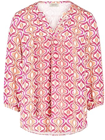 Cartoon Damen Blusenshirt mit Muster 40, Pink/Apricot