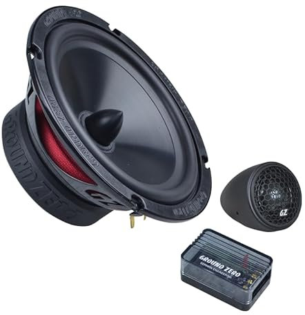 Ground Zero GZRC 165.2SQX-IV - Sistema di componenti a 2 vie, altoparlante da 165 mm, 120 W RMS, serie SQ, inclusi tweeter e crossover per suono Car-HiFi Premium