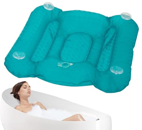 Cojín de Baño - Almohada Inflable para Bañera | Accesorios Antideslizantes, Alfombrilla Corporal para Baños Profundos Adultos Mujeres