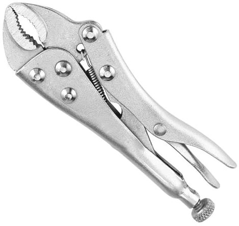 Locking Pliers Mole Grips Heavy Duty Adjustable C Type Curved Jaw Self Lock Pliers for Electrical Pipeline Automobile Maintenance Black red (7 175mm)