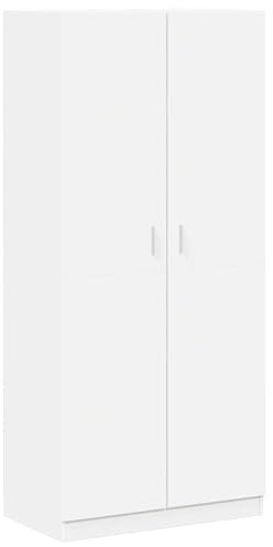 vidaXL Armadio Compatto Elegante Robusto con Scomparto e Asta Arredo Guardaroba Appendiabiti Organizer Casa Bianco 90x52x200 cm in Truciolato