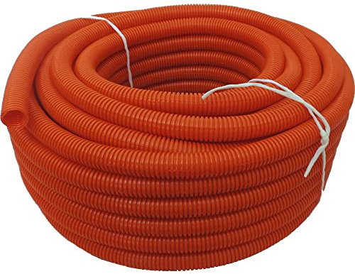 Flexible Polyethylene HDPE Non-Split Corrugated Wire Loom Tubing (Orange, 1 Dia. x 100 ft)