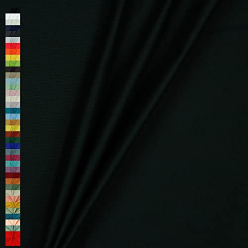 Canvas Stoff Uni Meterware 100% Baumwolle 39 Farben Dekostoff Robust Taschen (001 I Schwarz)