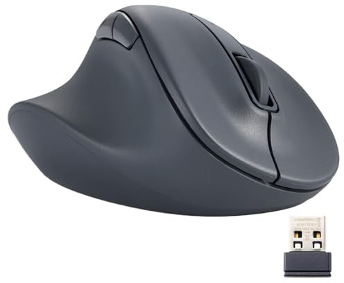 ELECOM Left Hand Wireless Ergonomic Mouse, 2.4GHz with Mini USB Receiver, Silent Click, 2000DPI, 5 Buttons, Optical Sensor, Compatible with PC, Mac, Laptop, EX-G, Msize Black (M-XGM31DBSKBK)