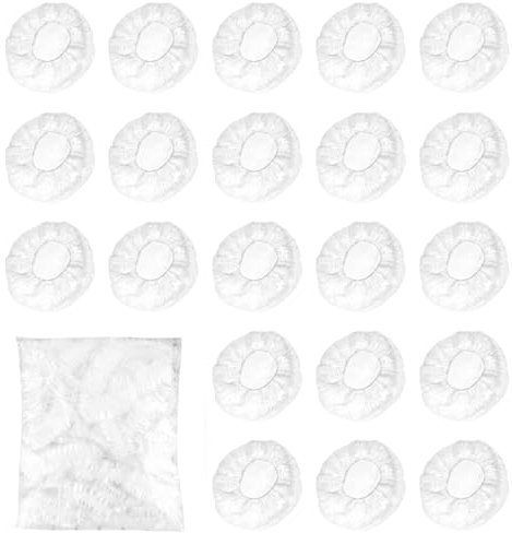 NTRUXZP 100 Pezzi Trasparente Monouso Doccia Cuffie Orecchio Paraorecchie Protettive Impermeabili Copertura dell'Orecchio per Capelli Doccia Bagno Spa Balneazione, Hotel (Trasparente)