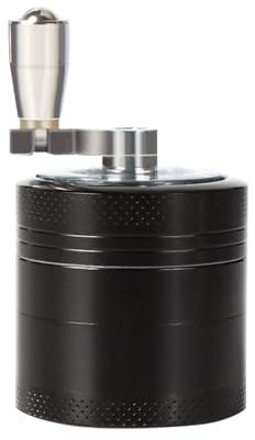 Alluminio Metallo Grinder, Spezie Erbe Grinder, Tabacco Macinaspezie，Smerigliatrice per Erbe a Manovella, Manualmente con Ideale per Tabacco,polline Catcher, Casa Ufficio E Viaggi Spezie.