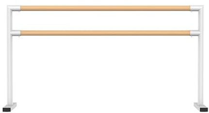 Ballettstange für Zuhause Ballettstange Freistehende Ballet Bar für Kinder,Erwachsene Ballett Barre mit 2 Holzstangen Tanzstange für Ballet Stahlrohre mit Holzoptik (180*60*105cm,White)
