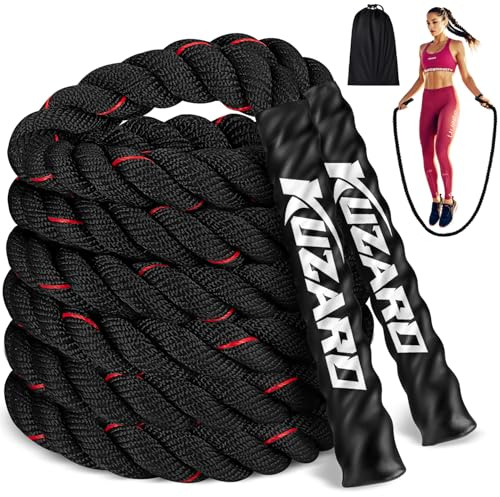 KUZARO Jump Rope, Weighted Jump Rope for Women, 3LB Adult Skipping Rope for Fitness, Home Gym Workout Equipment, Heavy Exercise Jumpropes for Weight Loss, Shape body, Strength Training, Total Body Workout