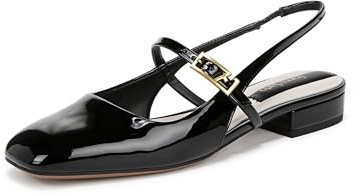 Franco Sarto Womens Destin Ballet Flat Black Patent 8 M