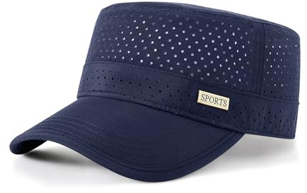 YAMEE Casquette Militaire Homme Été Maille,Casquette Plate Homme Respirante Léger Anti-UV,Chapeau Militaire à Séchage Rapide