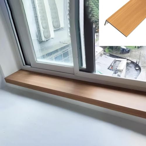 Protection de rebord de fenêtre d'intérieur en acrylique dur - Grain de chêne - Facile à nettoyer - 130 x 15 cm (L x l)