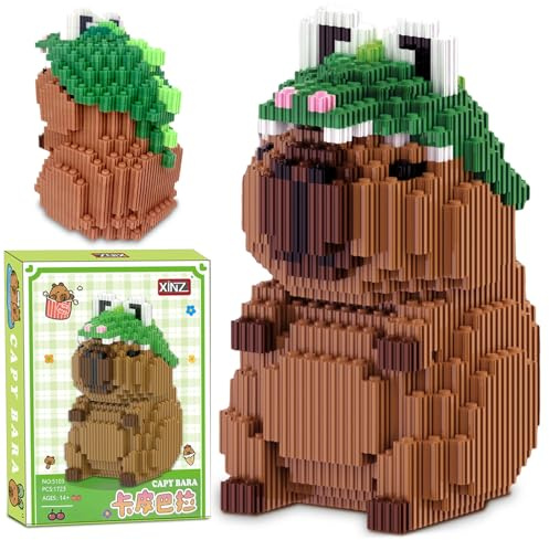 Juvanovo Blocchi da Costruzione Capybara, 1723 Pezzi Mini Mattoncini da Costruzione Capybara, Micro Blocchi Capibara, Capibara Building Blocks Set, Decorazione della Casa per Adulti e Bambini
