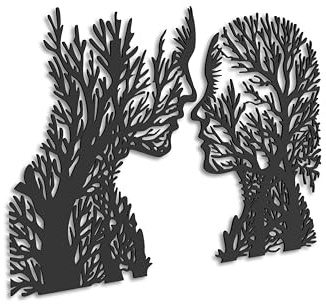Kajaro - Set Quadri Moderni Soggiorno - Decorazioni Parete Set 2 Pezzi - Stampe da Parete - Decorazioni Camera da Letto - 1440x980 mm, Figure di Alberi + Quadro Aggiuntivo