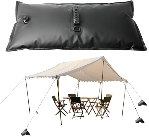 Poids à eau pour pieds de tentes d'auvent | Poids de la tente pour pavillon – Base lourde avec poignée Tuyau pliable résistant au vent Extérieur Fête Fond Terrasse