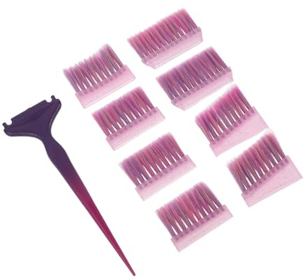 Cabilock Cepillo Aplicador de Tinte Cabello Rojo y Azul, Pincel Profesional para Peluquería, Cerdas Sintéticas Suaves, Herramienta Ergonómica para Coloración y Retoques en Salones