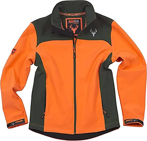 Work Team Cazadora workshell alta visibilidad, combinada, con 2 bolsillos laterales. HOMBRE Naranja AV/Verde Caza M