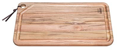 TRAMONTINA - Tabla Churrasco, Rectangular, para Asado, de Madera Teca y Acabado Natural, para Cortar Carne y Servir, Diseño Moderno, Tamaño de 49 x 28 cm