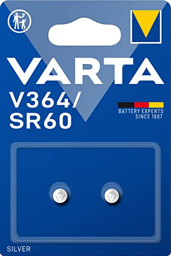 VARTA Batterien Knopfzellen V364/SR60 , 2 Stück, Silver Coin, 1,55V, kindersichere Verpackung, für elektronische Kleingeräte - Uhren, Autoschlüssel, Fernbedienungen, Waagen, Made in Germany