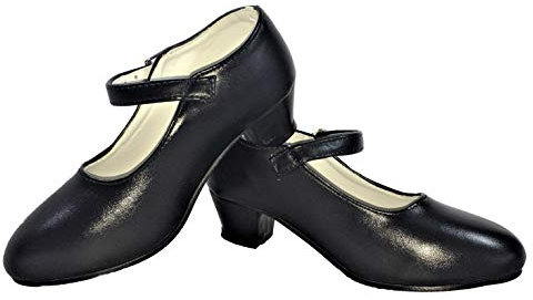 Flamenco Tanzschuhe für Mädchen und Damen, schwarz., Schwarz , 37 EU