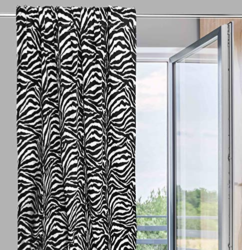 Cortina confeccionada en Italia 140 x 280 cm para todo tipo de barras y rieles de cortinas de cebra blanco negro