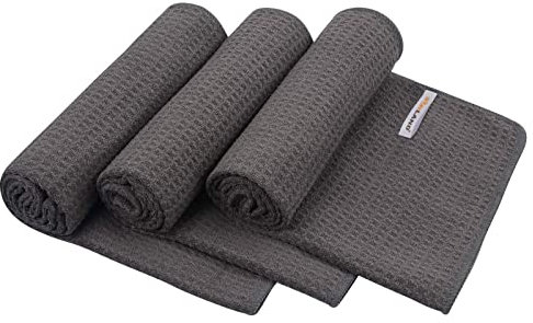 Sunland Mikrofaser Handtücher Grau Sporthandtuch Perfekte Gym Handtuch Strandhandtuch und Reisehandtuch Ultra Weich und Schnell Trocken, 40cm X 80cm, 3 Stück