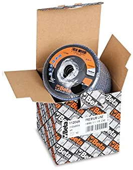 BETA 11202A - Dischi lamellari abrasivi per smiragliatrice con Tela abrasiva allo zirconio con Lamella Doppia e Supporto in plastica, 10 unità, Diametro 115 mm, Grana 40 e Foro da 22,23 mm