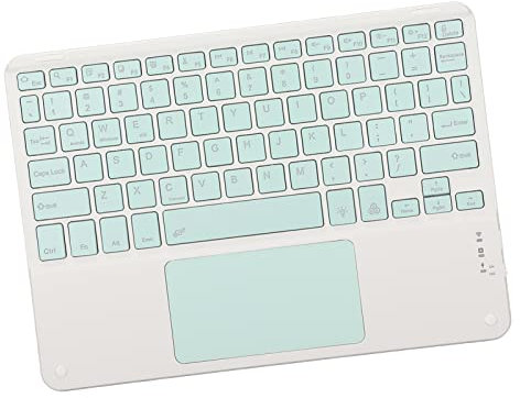 Teclado TouchPad para Tableta, Teclado Retroiluminado RGB Ultrafino de 10 Pulgadas con Panel Táctil, Mini Teclado Inalámbrico Impermeable de bajo Ruido, para Teléfonos Inteligentes, Tabletas(Cian)