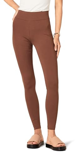 Amazon Essentials Leggings in Tessuto Ponte (Disponibili in Taglie Forti) Donna, Marrone Intenso, S