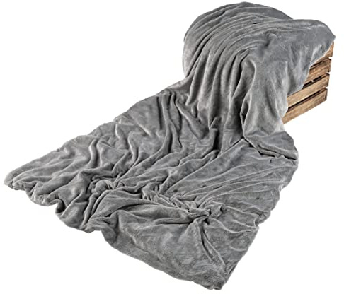 BaSaTex Therapiedecke Entspannungsdecke 135x200 Ink. 4-Jahreszeiten Zusatzbezug | Schwere Bettdecke gegen Schlafstörungen | Gewichtsdecke für Jugendliche Erwachsene | Farbe Anthrazit, Gewicht 8kg