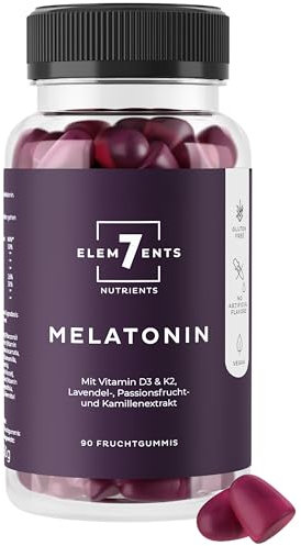 Melatonin Gummies zuckerfrei vegan mit Baldrian, Kamille, Lavendel & Passionsblume | Melatoningummies hochdosiert Schlaf Einschlafen Vitamingums Fruchtgummi Frucht Gummi Gummibärchen Vitamingummi Gum