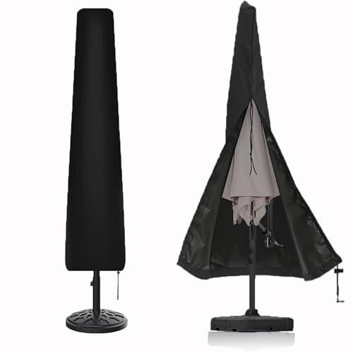 Housse de Protection pour Parasol, Housse Parasol Deporte Imperméable, Housses pour Parasols de Jardin, Imperméable, Coupe-Vent, Adapté Aux Jardins, Cours et Plages, Noir, 190 x 50 x 35cm