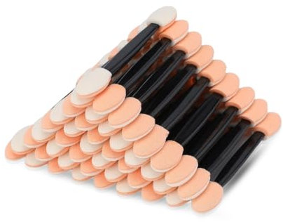 PARENCE.- Set di 20 pennelli per ombretti - Pennello per il trucco - Double-faced, Applicatore, Nero e Beige, 6 cm