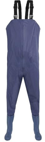 Wathose Angelstiefel Angelhose mit Hosenträgern Atmungsaktiv Crosswater Wathose Schnee Overall für Herren, dunkelblau, 46 cm